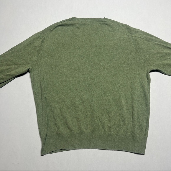 Polo Ralph Lauren Sweater Mens Large Green Lightweight Pima Cotton Knit V-Neck - Picture 7 of 7